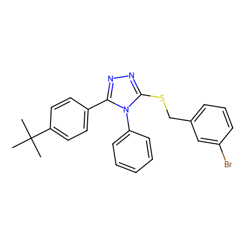 3-[(3-bromobenzyl)sulfanyl]-5-(4-tert-butylphenyl)-4-phenyl-4H-1,2,4-triazole structure