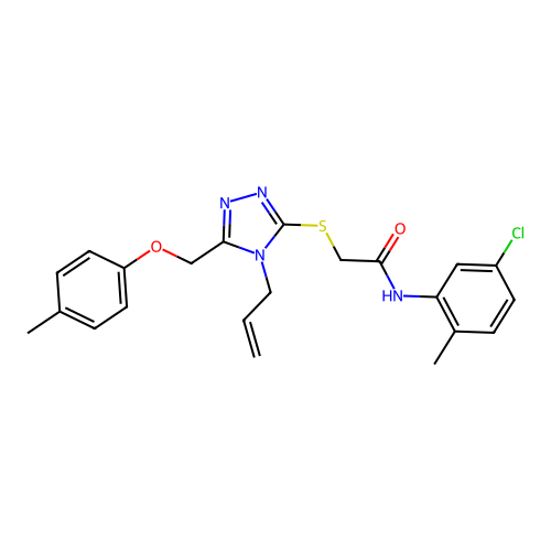 2-((4-allyl-5-((p-tolyloxy)methyl)-4H-1,2,4-triazol-3-yl)thio)-N-(5-chloro-2-methylphenyl)acetamide structure