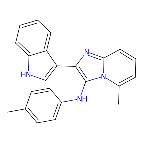 2-(1H-indol-3-yl)-5-methyl-N-(4-methylphenyl)imidazo[1,2-a]pyridin-3-amine structure