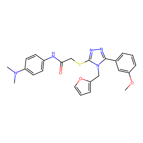 N-[4-(dimethylamino)phenyl]-2-{[4-(furan-2-ylmethyl)-5-(3-methoxyphenyl)-4H-1,2,4-triazol-3-yl]sulfanyl}acetamide structure