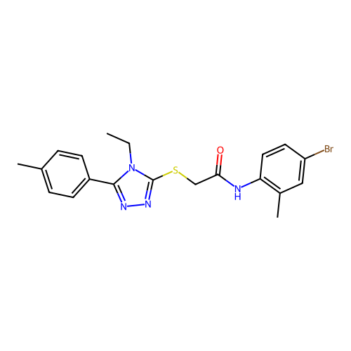 N-(4-bromo-2-methylphenyl)-2-{[4-ethyl-5-(4-methylphenyl)-4H-1,2,4-triazol-3-yl]sulfanyl}acetamide structure