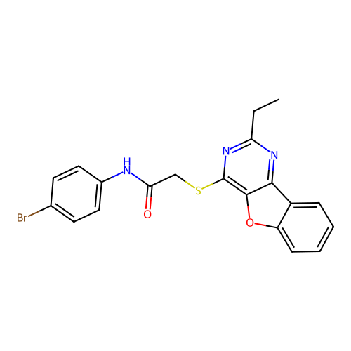 N-(4-bromophenyl)-2-((2-ethylbenzofuro[3,2-d]pyrimidin-4-yl)thio)acetamide structure