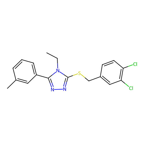 3-[(3,4-Dichlorophenyl)methylthio]-4-ethyl-5-(3-methylphenyl)-1,2,4-triazole structure