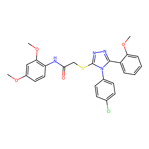 2-{[4-(4-chlorophenyl)-5-(2-methoxyphenyl)-4H-1,2,4-triazol-3-yl]sulfanyl}-N-(2,4-dimethoxyphenyl)acetamide structure