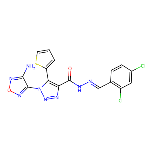 C16H10Cl2N8O2S structure