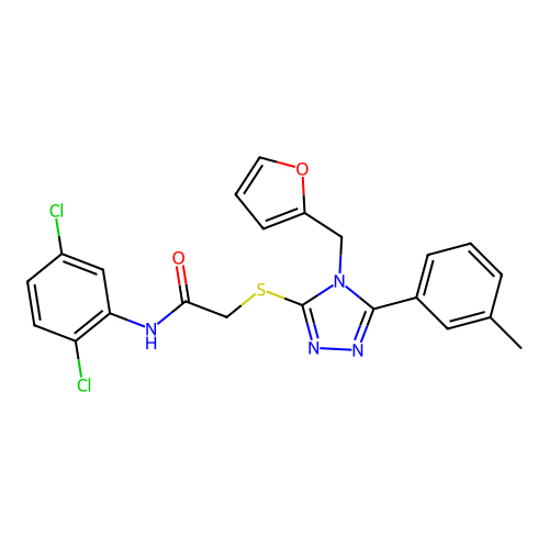 N-(2,5-dichlorophenyl)-2-{[4-(furan-2-ylmethyl)-5-(3-methylphenyl)-4H-1,2,4-triazol-3-yl]sulfanyl}acetamide structure
