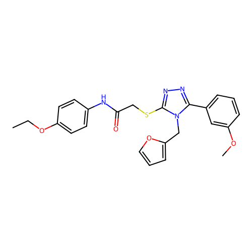 N-(4-ethoxyphenyl)-2-{[4-(furan-2-ylmethyl)-5-(3-methoxyphenyl)-4H-1,2,4-triazol-3-yl]sulfanyl}acetamide structure