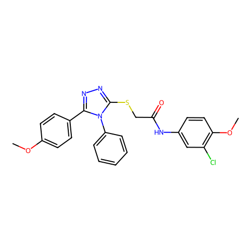 N-(3-chloro-4-methoxyphenyl)-2-{[5-(4-methoxyphenyl)-4-phenyl-4H-1,2,4-triazol-3-yl]sulfanyl}acetamide structure