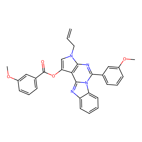 3-allyl-5-(3-methoxyphenyl)-3H-benzo[4,5]imidazo[1,2-c]pyrrolo[3,2-e]pyrimidin-1-yl 3-methoxybenzoate structure
