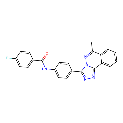4-fluoro-N-[4-(6-methyl[1,2,4]triazolo[3,4-a]phthalazin-3-yl)phenyl]benzamide structure