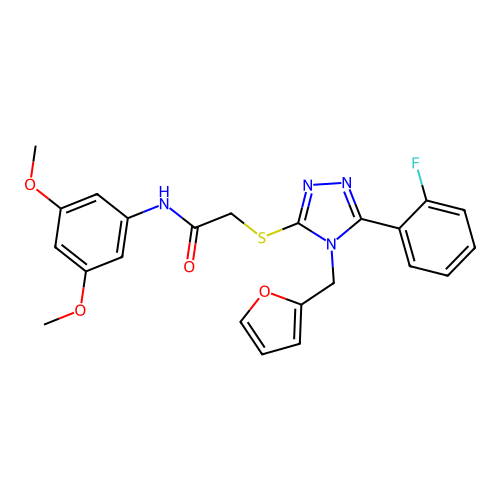 N-(3,5-dimethoxyphenyl)-2-{[5-(2-fluorophenyl)-4-(furan-2-ylmethyl)-4H-1,2,4-triazol-3-yl]sulfanyl}acetamide structure