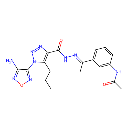 C18H21N9O3 structure
