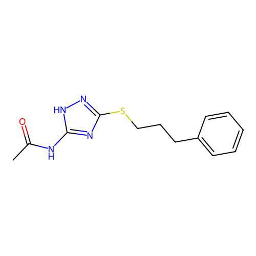 N-[3-(3-phenylpropylsulfanyl)-1H-1,2,4-triazol-5-yl]acetamide structure