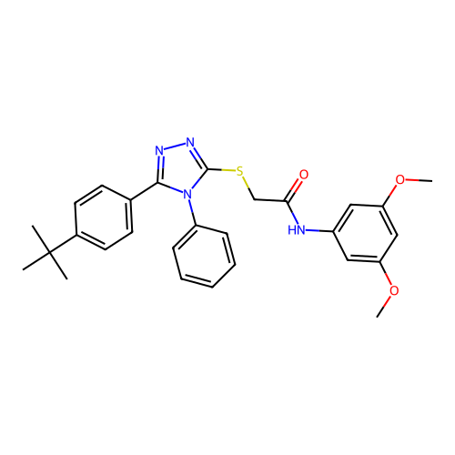 2-{[5-(4-tert-butylphenyl)-4-phenyl-4H-1,2,4-triazol-3-yl]sulfanyl}-N-(3,5-dimethoxyphenyl)acetamide structure