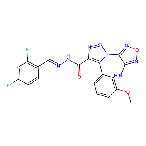 C19H14F2N8O3 structure