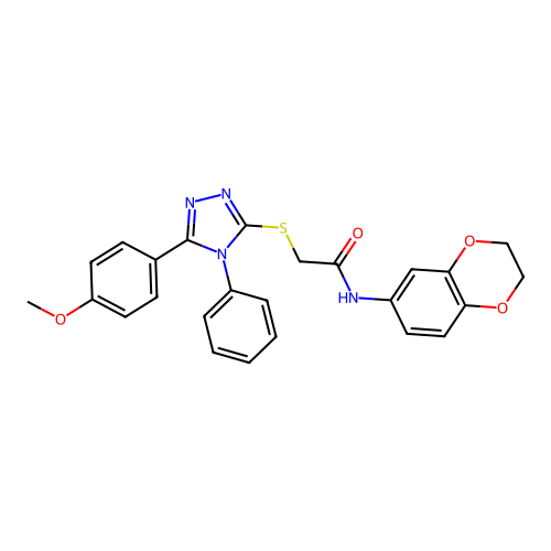 N-(2,3-dihydro-1,4-benzodioxin-6-yl)-2-{[5-(4-methoxyphenyl)-4-phenyl-4H-1,2,4-triazol-3-yl]sulfanyl}acetamide structure