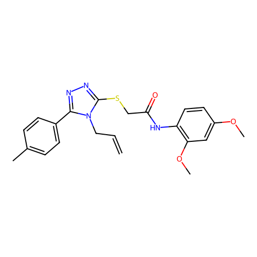N-(2,4-dimethoxyphenyl)-2-[[5-(4-methylphenyl)-4-prop-2-enyl-1,2,4-triazol-3-yl]sulfanyl]acetamide structure
