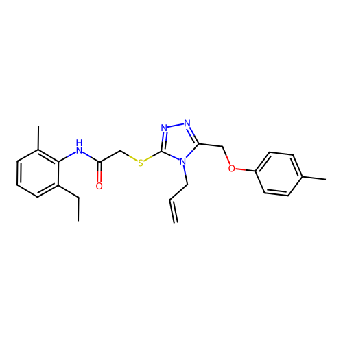 2-((4-allyl-5-((p-tolyloxy)methyl)-4H-1,2,4-triazol-3-yl)thio)-N-(2-ethyl-6-methylphenyl)acetamide structure
