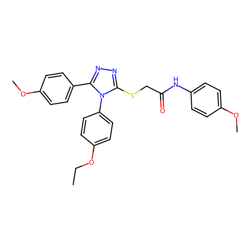 2-{[4-(4-ethoxyphenyl)-5-(4-methoxyphenyl)-4H-1,2,4-triazol-3-yl]sulfanyl}-N-(4-methoxyphenyl)acetamide structure