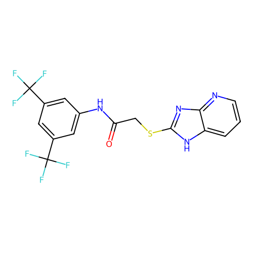 N-[3,5-bis(trifluoromethyl)phenyl]-2-(1H-imidazo[4,5-b]pyridin-2-ylsulfanyl)acetamide structure