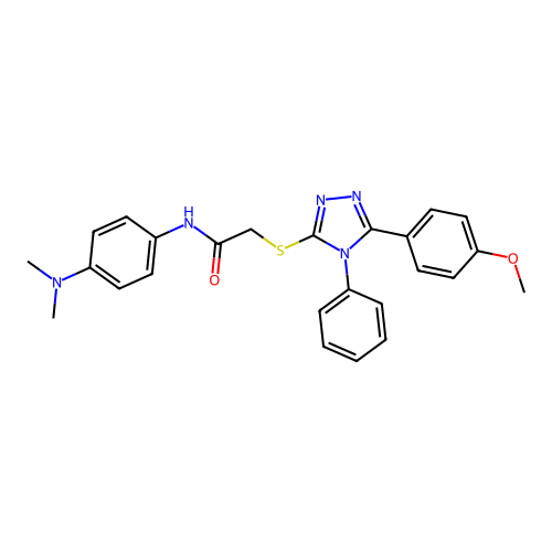 N-[4-(dimethylamino)phenyl]-2-{[5-(4-methoxyphenyl)-4-phenyl-4H-1,2,4-triazol-3-yl]sulfanyl}acetamide structure