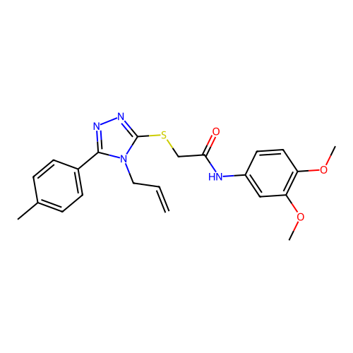 N-(3,4-dimethoxyphenyl)-2-[[5-(4-methylphenyl)-4-prop-2-enyl-1,2,4-triazol-3-yl]sulfanyl]acetamide structure