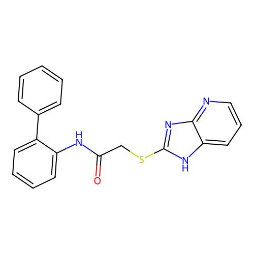 N-(biphenyl-2-yl)-2-(3H-imidazo[4,5-b]pyridin-2-ylsulfanyl)acetamide structure