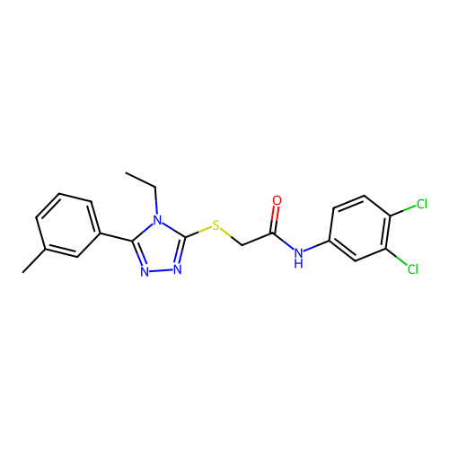 N-(3,4-dichlorophenyl)-2-[[4-ethyl-5-(3-methylphenyl)-1,2,4-triazol-3-yl]sulfanyl]acetamide structure
