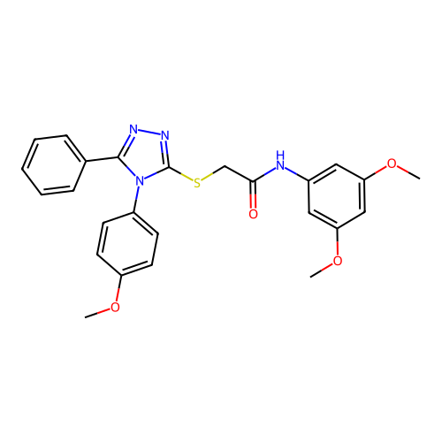 N-(3,5-dimethoxyphenyl)-2-[[4-(4-methoxyphenyl)-5-phenyl-1,2,4-triazol-3-yl]sulfanyl]acetamide structure