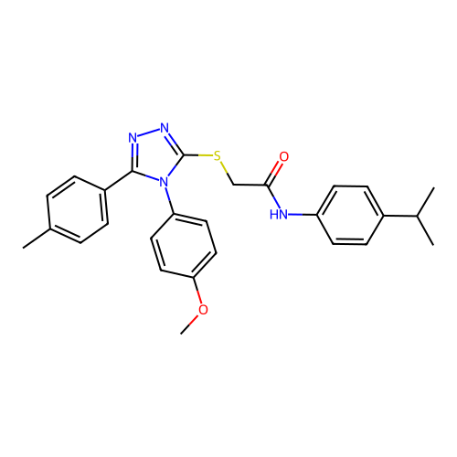 2-{[4-(4-methoxyphenyl)-5-(4-methylphenyl)-4H-1,2,4-triazol-3-yl]sulfanyl}-N-[4-(propan-2-yl)phenyl]acetamide structure