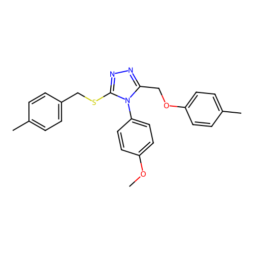 4-(4-methoxyphenyl)-3-[(4-methylphenoxy)methyl]-5-[(4-methylphenyl)methylsulfanyl]-1,2,4-triazole structure