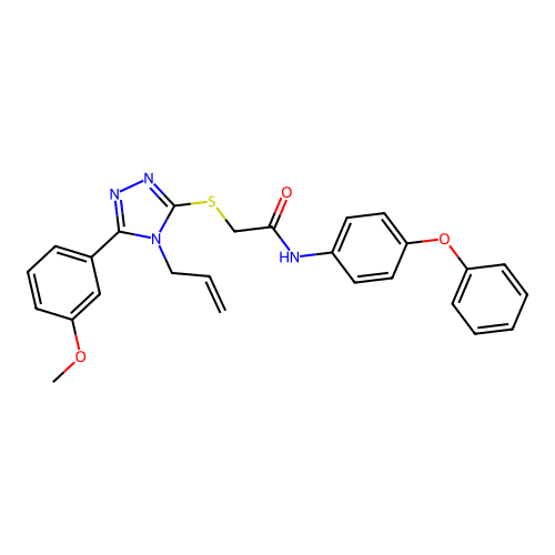 2-[[5-(3-methoxyphenyl)-4-prop-2-enyl-1,2,4-triazol-3-yl]sulfanyl]-N-(4-phenoxyphenyl)acetamide structure