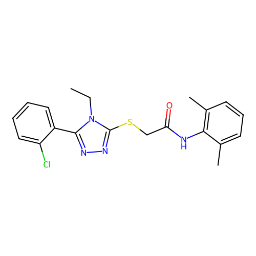 2-{[5-(2-chlorophenyl)-4-ethyl-4H-1,2,4-triazol-3-yl]sulfanyl}-N-(2,6-dimethylphenyl)acetamide structure