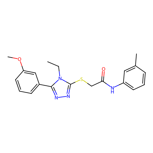 2-{[4-ethyl-5-(3-methoxyphenyl)-4H-1,2,4-triazol-3-yl]sulfanyl}-N-(3-methylphenyl)acetamide structure