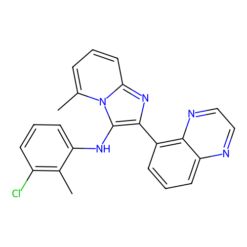 N-(3-chloro-2-methylphenyl)-5-methyl-2-(quinoxalin-5-yl)imidazo[1,2-a]pyridin-3-amine structure