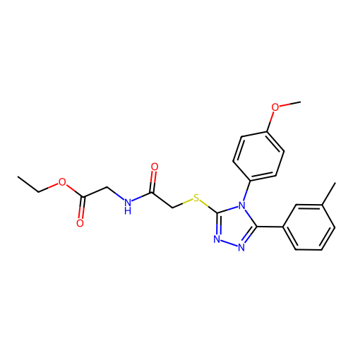 ethyl 2-(2-((4-(4-methoxyphenyl)-5-(m-tolyl)-4H-1,2,4-triazol-3-yl)thio)acetamido)acetate structure
