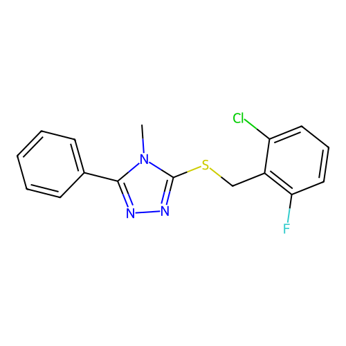 3-[(6-Chloro-2-fluorophenyl)methylthio]-4-methyl-5-phenyl-1,2,4-triazole structure