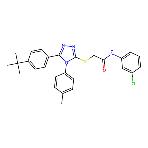 2-{[5-(4-tert-butylphenyl)-4-(4-methylphenyl)-4H-1,2,4-triazol-3-yl]sulfanyl}-N-(3-chlorophenyl)acetamide structure