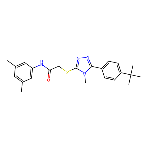 2-((5-(4-(tert-butyl)phenyl)-4-methyl-4H-1,2,4-triazol-3-yl)thio)-N-(3,5-dimethylphenyl)acetamide structure