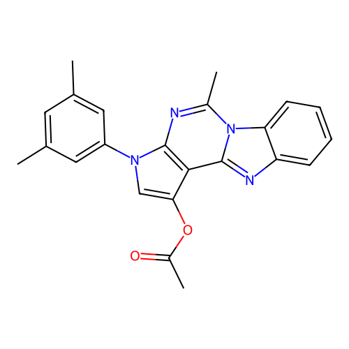 3-(3,5-dimethylphenyl)-5-methyl-3H-benzo[4,5]imidazo[1,2-c]pyrrolo[3,2-e]pyrimidin-1-yl acetate structure