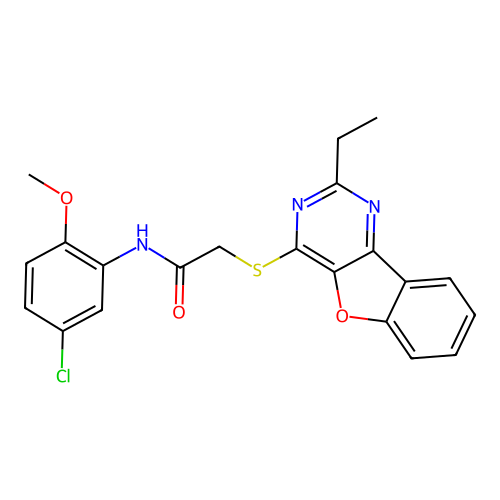 N-(5-chloro-2-methoxyphenyl)-2-((2-ethylbenzofuro[3,2-d]pyrimidin-4-yl)thio)acetamide structure