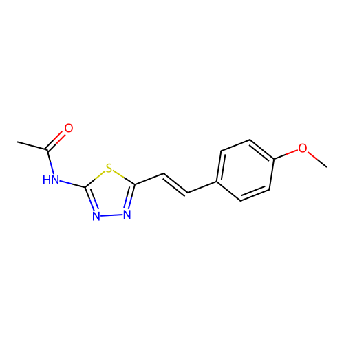 N-[5-[(E)-2-(4-methoxyphenyl)ethenyl]-1,3,4-thiadiazol-2-yl]acetamide structure