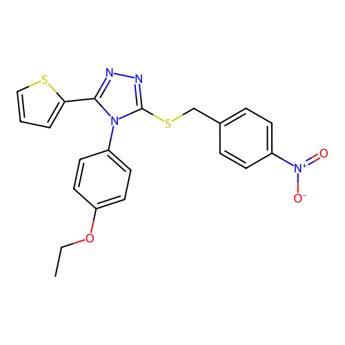 4-(4-ethoxyphenyl)-3-[(4-nitrophenyl)methylsulfanyl]-5-thiophen-2-yl-1,2,4-triazole structure
