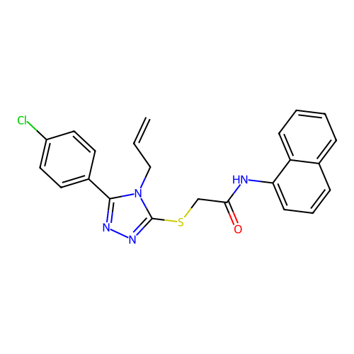 2-((4-allyl-5-(4-chlorophenyl)-4H-1,2,4-triazol-3-yl)thio)-N-(naphthalen-1-yl)acetamide structure