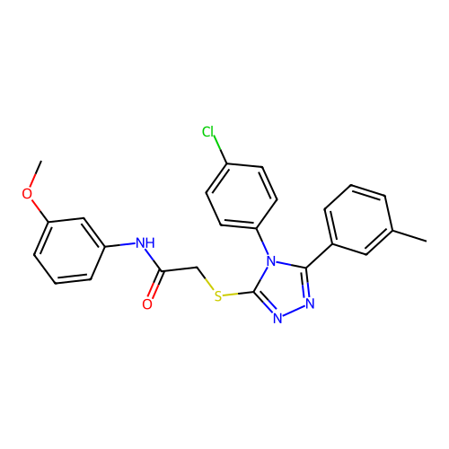 2-{[4-(4-chlorophenyl)-5-(3-methylphenyl)-4H-1,2,4-triazol-3-yl]sulfanyl}-N-(3-methoxyphenyl)acetamide structure