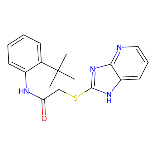 N-(2-tert-butylphenyl)-2-(3H-imidazo[4,5-b]pyridin-2-ylsulfanyl)acetamide structure