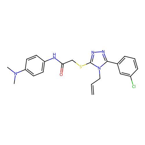 2-{[5-(3-chlorophenyl)-4-(prop-2-en-1-yl)-4H-1,2,4-triazol-3-yl]sulfanyl}-N-[4-(dimethylamino)phenyl]acetamide structure