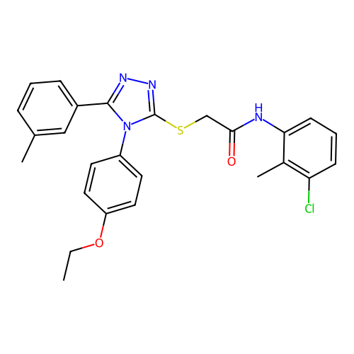 N-(3-chloro-2-methylphenyl)-2-{[4-(4-ethoxyphenyl)-5-(3-methylphenyl)-4H-1,2,4-triazol-3-yl]sulfanyl}acetamide structure