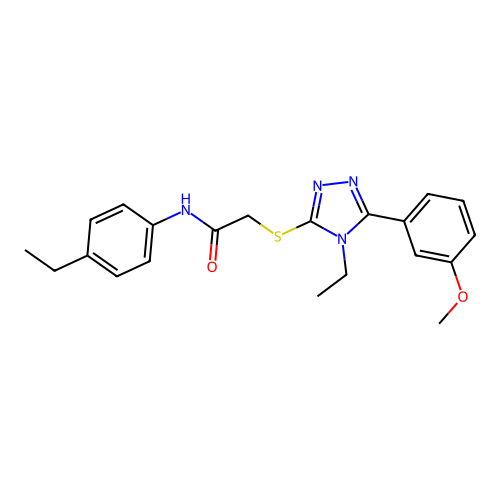 2-{[4-ethyl-5-(3-methoxyphenyl)-4H-1,2,4-triazol-3-yl]sulfanyl}-N-(4-ethylphenyl)acetamide structure