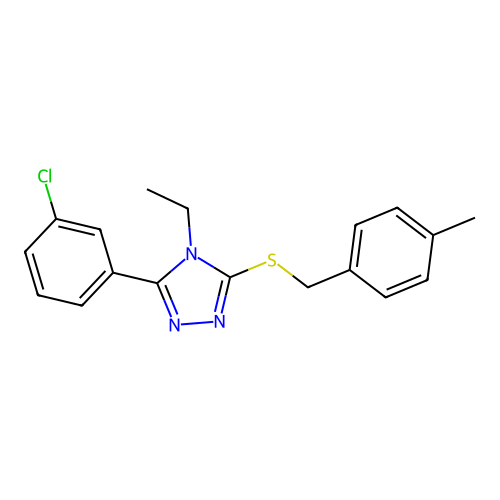 3-(3-Chlorophenyl)-4-ethyl-5-[(4-methylphenyl)methylsulfanyl]-1,2,4-triazole structure